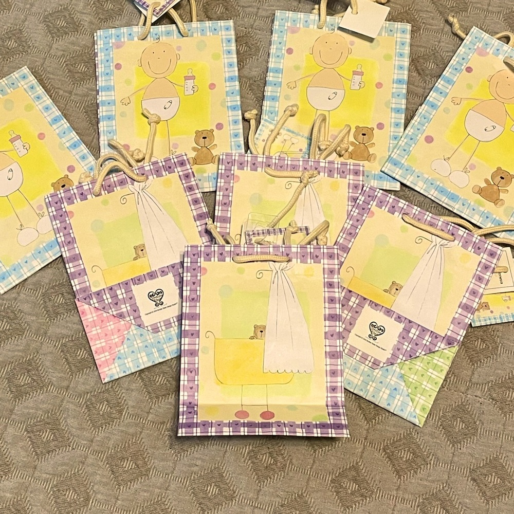 Gift Bags- Small Set of 7 - Baby Theme